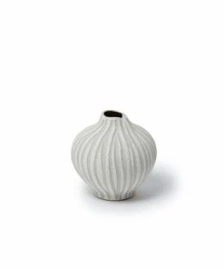 Lindform Sand White Stone Stripe Vase - Small