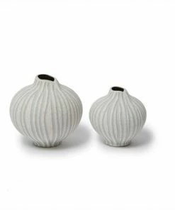 Lindform Line Vase | Medium | Sand White Stone Stripe