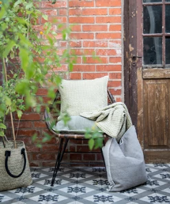 Affari Fringed blanket L160xW130 cm green cotton 10 Affari Fringed blanket L160xW130 cm green cotton