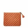 Affari Toulouse Velvet Hand Clutch Peach