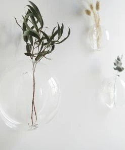 Affari 3 Glass Wall Flowerpot Pampas Grass