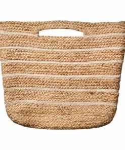 Affari Sac En Jute A Rayures Tisse A La Main