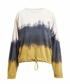 Rabens Saloner Chalk Mustard Sheela Dip Dye Tonal Drawstring Sweat