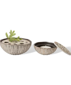 Lindform Straw Vase Large Stone Stripe