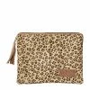 Affari Large Natural Leopard Print Oxford Pouch