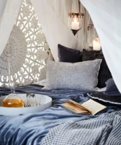 Affari Cushion cover 50x50cm in dark grey worn out cotton.