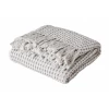 Affari Affari light grey cotton fringe blanket L160xW130 cm.
