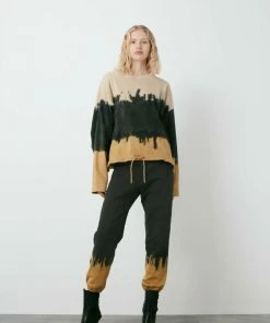 Rabens Saloner Chalk Mustard Sheela Dip Dye Tonal Drawstring Sweat