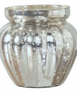 Affari Mercurized Glass Candle Holder - Set 2