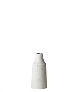 Affari Candleholder 7.5 xh16,5cm in light grey cement-effect polystone