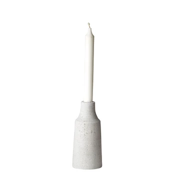 Affari Candleholder 7.5 xh16,5cm in light grey cement-effect polystone 4 Affari Candleholder 7.5 xh16,5cm in light grey cement-effect polystone