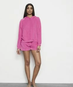 Rabens Saloner Caya Towelling Hood Cropped Top